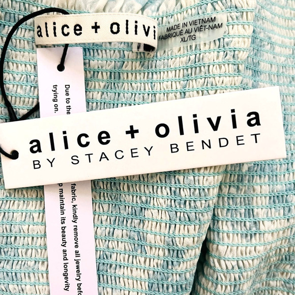 Alice + Olivia by Stacey Bendet NWT Kathlyn Floral Smocked Crop Top MSRP $275 XL - Picture 8 of 11